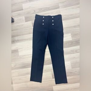 Brand New Ann Taylor Navy Button-Accent Trousers